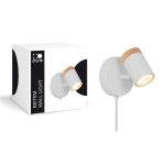 D'Lite Luz De Pared Beitem Mate Blanco FSC Madera | Apta Para 1x GU10