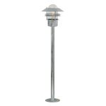 Nordlux Blokhus Lámpara de pedestal Acero y Vidrio Gris | IP54 - Apta para E27