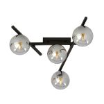 Emibig Luz de techo Smart Acero Negro | Apta para 4x E14 - Max 10W