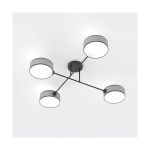 Emibig Luz de techo Maga Acero Gris | Apta para 4x E14 - Max 10W