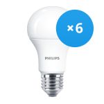 Multipack 6x Philips MASTER Value LED Bulbo E27 Pera Mate 7.8W 1055lm - 927 Luz muy Cálida | Mejor reproducción de color - Regulable - Reemplazo 75W