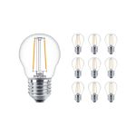 Multipack 10x Philips Corepro LED Lustre E27 Esférica con Filamento Clara 2W 250lm - 827 Luz muy Cálida | Reemplazo 25W