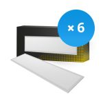 Multipack 6x Bright Choice Panel LED Backlit 36W 3240lm - 840 Blanco Frio | 120x30cm - UGR <22