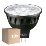 Multipack 10x Philips Master LED Foco GU5.3 MR16 6.7W 440lm 24D - 930 Luz Cálida | Mejor reproducción de color - Regulable - Reemplazo 35W