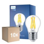 Multipack 10x Philips MASTER LED E27 Esférica Con Filamento Clara 3.5W 470lm - 922-927 Dim To Warm | Mejor Reproducción De Color - Regulable - Reemplazo 40W