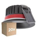 Multipack 20x Ledvance Foco LED Fire Rated Aluminium Negro 8W 640lm 36D - 927 Luz muy Cálida | Recorte 68mm - IP65 - Mejor reproducción de color - Regulable