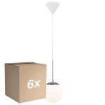 Multipack 6x Nordlux Café Colgante De Luz Vidrio Blanco | Apta para E27