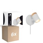 Multipack 6x D'Lite Luz De Pared Beitem Mate Blanco FSC Madera | Apta Para 1x GU10