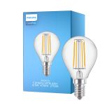 Philips Corepro LED Lustre E14 Esférica con Filamento Clara 4.3W 470lm - 827 Luz muy Cálida | Reemplazo 40W