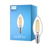 Philips Corepro LED Vela E14 con Filamento Clara 6.5W 806lm - 827 Luz muy Cálida | Reemplazo 60W
