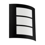 Eglo Luz De Pared City Acero Negro | IP44 - Apta para 1x E27
