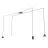 Emibig Colgante De Luz Fuji Acero Negro | Apta para 1x E14 - Max 10W, 1x GU10 - Max 10W, 2x GX53 - Max 10W