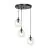 Emibig Colgante De Luz Cosmo Acero Negro | Apta para 3x E14 - Max 10W