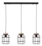 Brilliant Gwen Colgante De Luz Metal Madera Negro | Apta para 3x E27