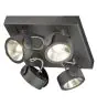 SLV Kalu Quadruple Pared y Luz de techo Aluminium Negro Cuadrado 60W 4000lm - 830 Luz Cálida | Regulable 