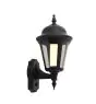 Ansell LED Luz de pared Latina Linterna Negro - Apta para E27 hasta 42W | IP65 - Sensor de movimiento y luz