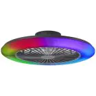 Brilliant Salerno Ventilador De Techo Plástico Negro 54W 6800lm - 830-865 CCT+RGB | 577mm - Mando A Distancia Regulable