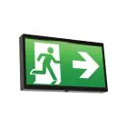 Ansell LED Montado En La Pared Señal De Salida De Emergencia End LED Negro 2.5W 18lm - 860 Luz De Día | Autocomprobación
