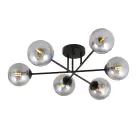 Emibig Luz de techo Roma Acero Negro | Apta para 6x E14 - Max 10W