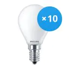 Multipack 10x Philips Corepro LED Lustre E14 Esférica Mate 4.3W 470lm - 827 Luz muy Cálida | Reemplazo 40W