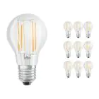 Multipack 10x Ledvance Classic LED E27 Pera con Filamento Clara 7.5W 1055lm - 827 Luz muy Cálida | Regulable - Reemplazo 75W