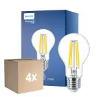 Multipack 4x Philips MASTER Value LED Bulbo E27 Pera Clara 11.2W 1521lm - 927 Luz muy Cálida | Mejor reproducción de color - Regulable - Reemplazo 100W