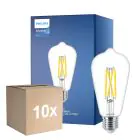 Multipack 10x Philips MASTER Value LED Bulbo E27 Edison Con Filamento Clara 5.9W 806lm - 922-927 Dim to Warm | Mejor Reproducción De Color - Reemplazo 60W