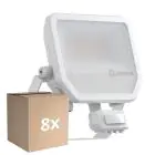 Multipack 8x Ledvance Proyector LED Aluminium Blanco 41W 5500lm 100D - 830 Luz Cálida | IP65 - Sensor De Movimiento Y Luz - Simétrico