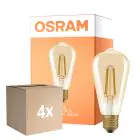 Multipack 4x Osram Vintage 1906 LED E27 Edison Con Filamento Oro 7.2W 806lm - 824 Luz Muy Cálida | Reemplazo 60W