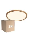 Multipack 3x Nordlux LED Luz de techo Oja 29 Madera 17W 1600lm - 827 Luz Muy Cálida | Regulable