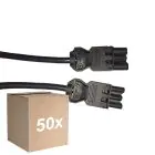 Multipack 50x Noxion GST - Compatible Cable de extensión Negro - Macho + Hembra - 2m - 3 pole 1,5mm2