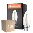 Multipack 10x Ledvance Classic Performance LED Bulbo B22d Vela con Filamento Clara 4W 470lm - 827 Luz muy Cálida | Reemplazo 40W
