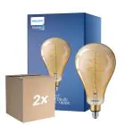 Multipack 2x Philips Classic LED Bulbo E27 Pera Oro 7W 470lm - 818 Luz muy Cálida | Regulable - Reemplazo 40W