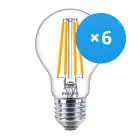 Multipack 6x Philips Corepro LED Bulbo E27 Pera Clara 10.5W 1521lm - 827 Luz muy Cálida | Reemplazo 100W