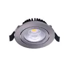 Noxion LED Ajustable Slim Foco Plata Esférica 6W 550lm 60D - 927 Luz Muy Cálida | 85mm - IP54 - Regulable - Mejor Reproducción De Color